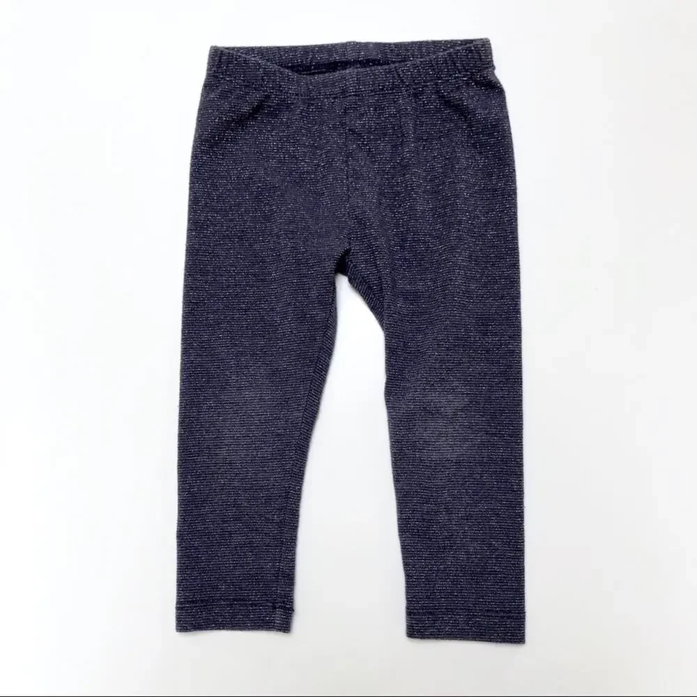Gymboree Blue & Silver Metallic Sparkle Leggings Baby Girl 18-24 Months